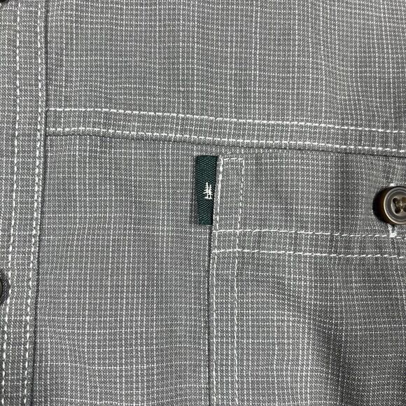 G.H. Bass & Co. Shirt Men's XL Gray Chambray Pockets Short Sleeve Button-Down - Picture 2 of 6